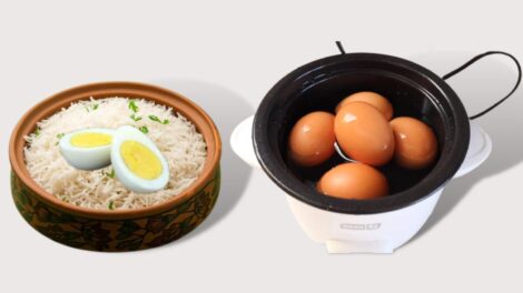 boil eggs in a rice cooker